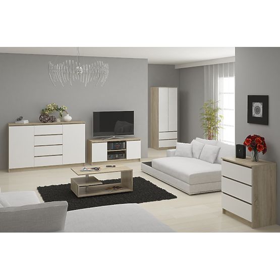 SIDEBOARD K140 6 DRAWERS CLP OAK SONOMA / WHITE