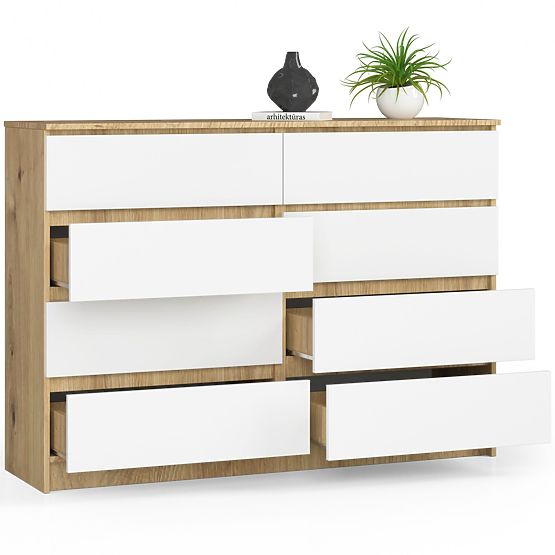 SIDEBOARD K140 8SZ CLP OAK ARTISAN / WHITE