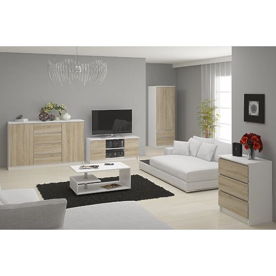 SIDEBOARD K160 2D 4DR CLP PK WHITE / SONOMA