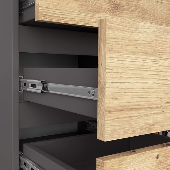 SIDEBOARD K80 1D 5DRW PK GRAPHITE GRAY / ARTISAN OAK