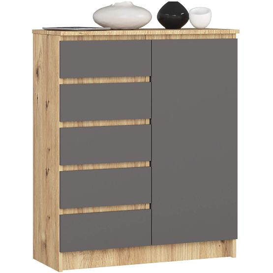 SIDEBOARD K80 1D 5DRW PK OAK ARTISAN / GRAPHITE GRAY