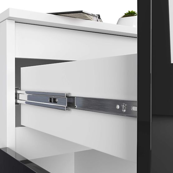 SIDEBOARD K80 2D 1SZ CLP PK BLACK GLOSS