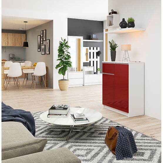 SIDEBOARD K80 2D 1SZ CLP PK RED GLOSS