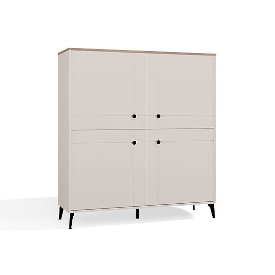 Sideboard POINT 4D Cashmere Beige Oak Castello Cabinet 4 Doors 8 Shelves for Living Room