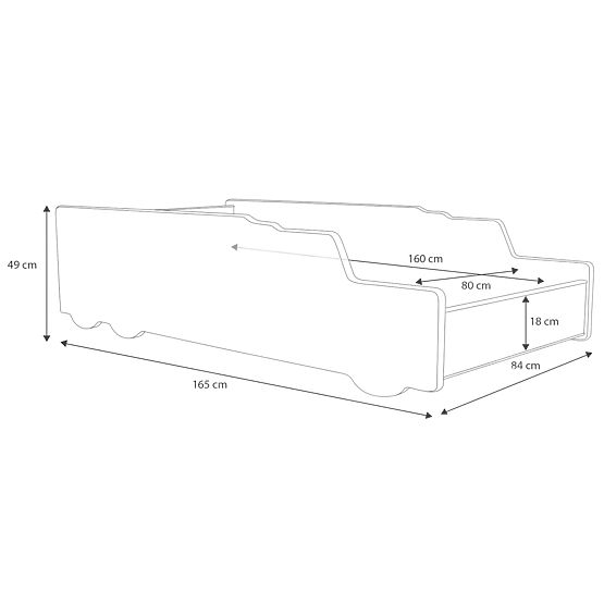 Single Bed Monster Truck 160x80 with Mattress