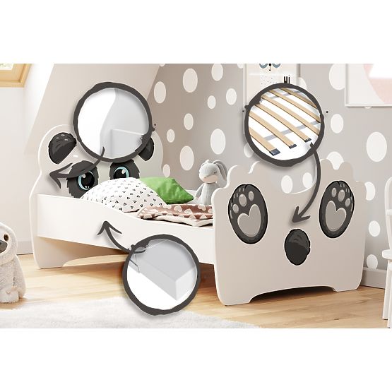 Single Bed Panda 140x70 with Mattress