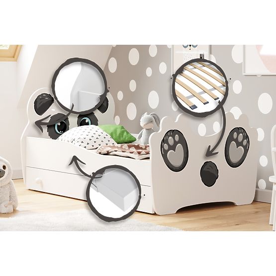 Single Bed Panda 160x80 with Drawer