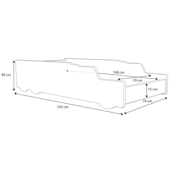 Single Bed Rocket 140x70 with Mattress