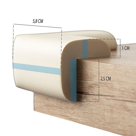 SIPO Foam protection for furniture corners, beige - 4 pcs