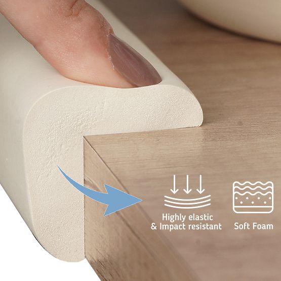 SIPO Foam protection for furniture corners, beige - 4 pcs