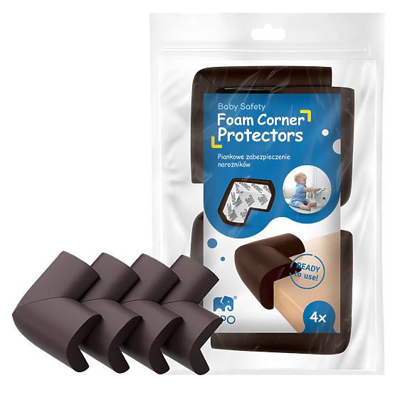 SIPO Foam protection for furniture corners, black - 4 pcs