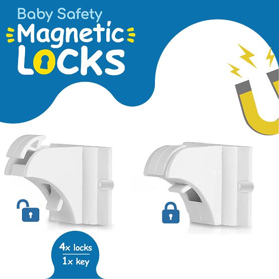 SIPO Magnetic locks for cabinets and drawers - 4 pcs