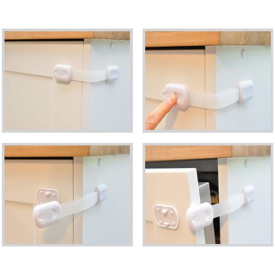 SIPO Multifunctional adjustable lock for cabinets and drawers - 6 pcs