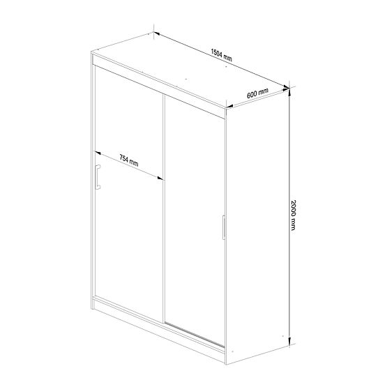 SLIDING WARDROBE 150 cm CLP MONO WENGE