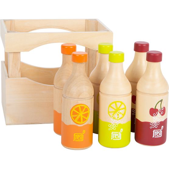 small foot Crate with 6 Beverage Bottles