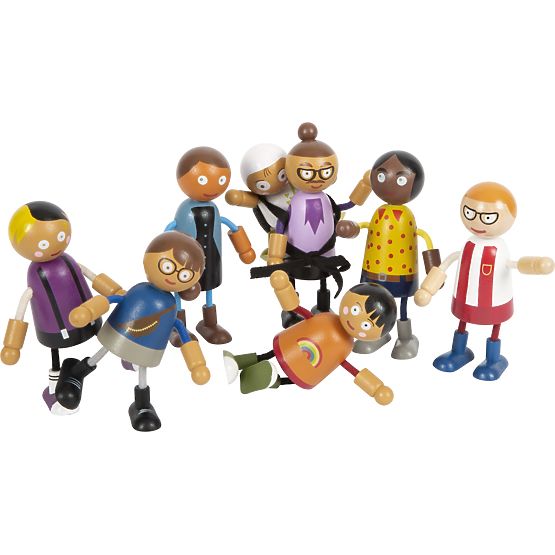 small foot Flexible Dolls Family with Child