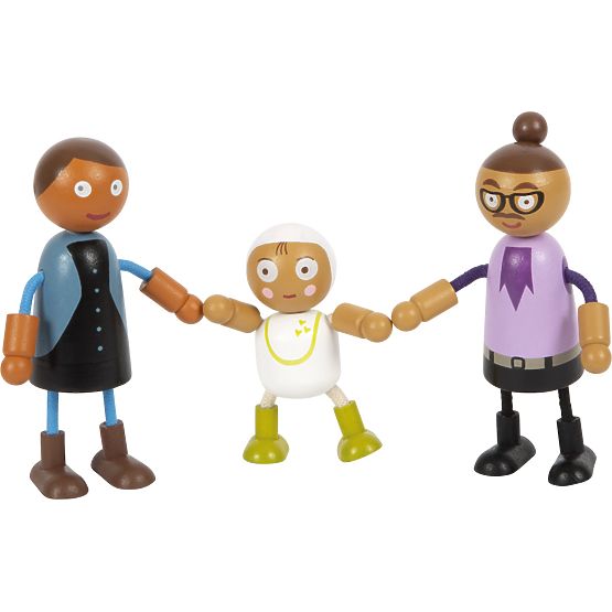 small foot Flexible Dolls Family with Child