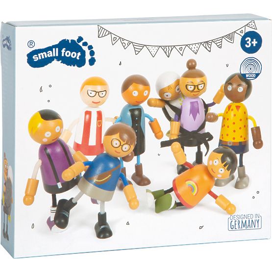 small foot Flexible Dolls Family with Child