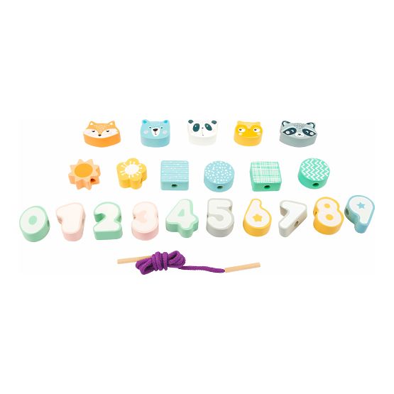 Small Foot Stringing beads in pastel colors