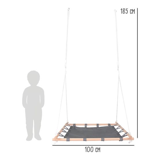 small foot Swing in a Wooden Square Frame