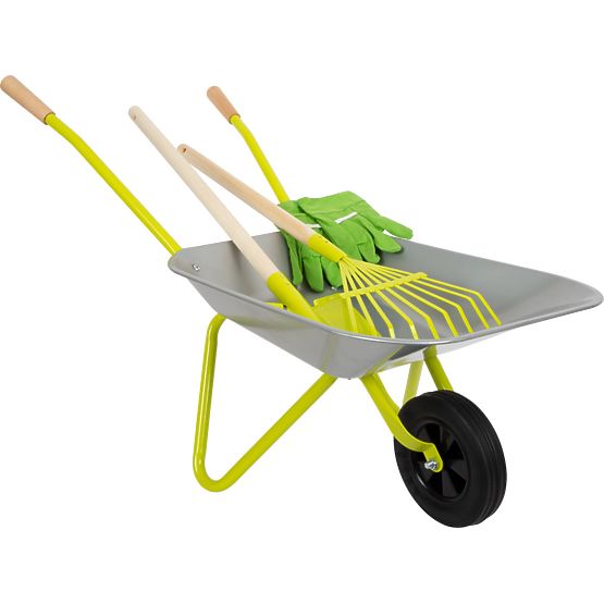 Small Foot Wheelbarrow with garden tools