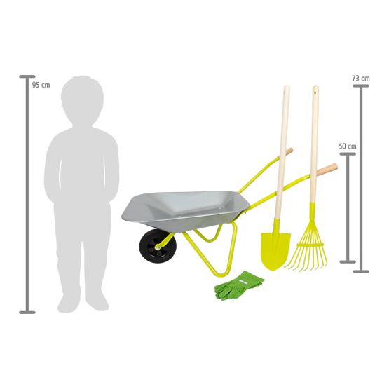 Small Foot Wheelbarrow with garden tools