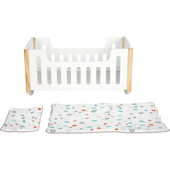 small foot Wooden Cradle for Dolls Little Button