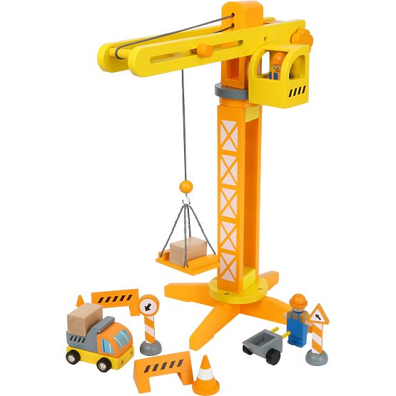 small foot Wooden Crane with Accessories
