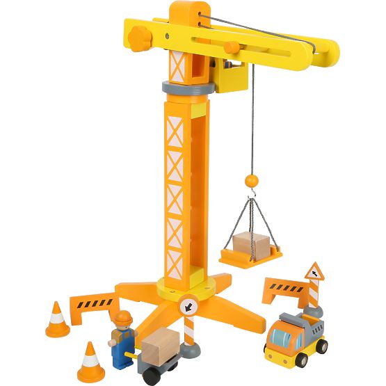 small foot Wooden Crane with Accessories