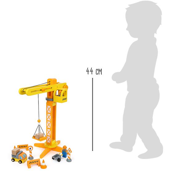 small foot Wooden Crane with Accessories