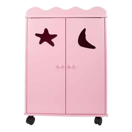 small foot Wooden Doll Wardrobe Pink