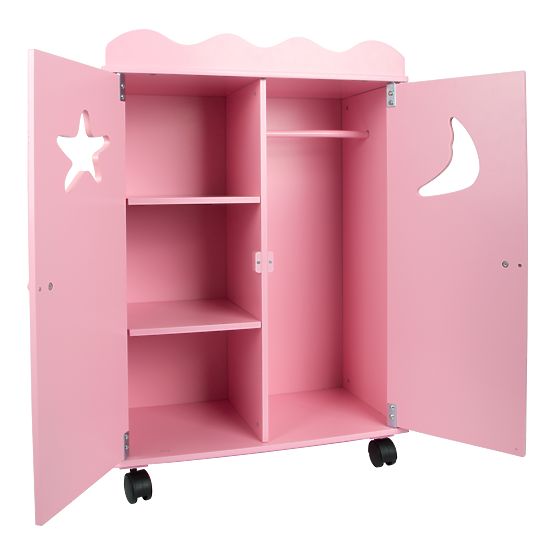 small foot Wooden Doll Wardrobe Pink