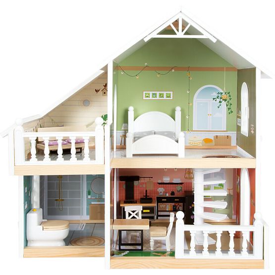 small foot Wooden Dollhouse with Terrace
