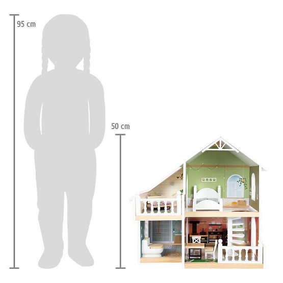small foot Wooden Dollhouse with Terrace