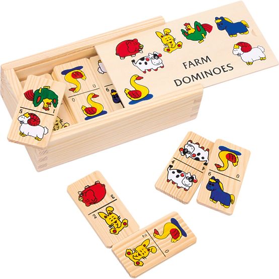 Small Foot Wooden games Domino farm smaller