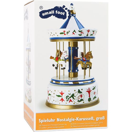 small foot Wooden Music Box Carousel with Horses