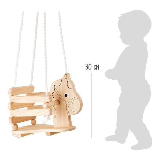 small foot Wooden Swing Horse Painted