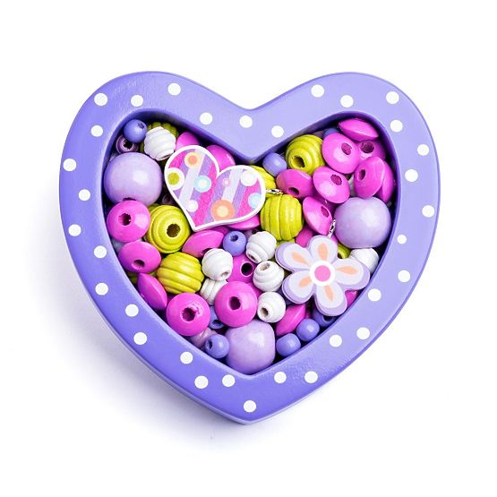 Small Purple Heart Beads