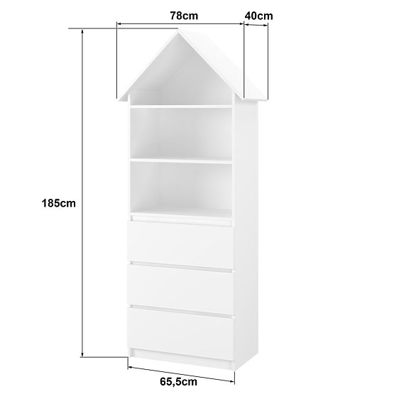 House-Shaped Bookshelf Sofie - White