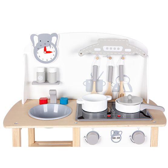 Sofia wooden kitchen with effects - gray-white