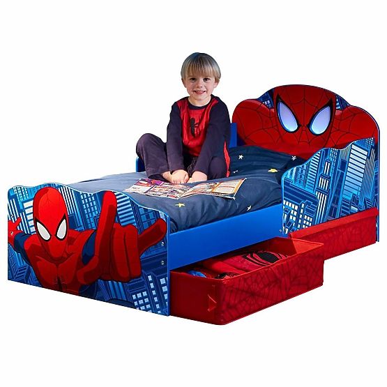 Children's Bed Spiderman with Light and Storage