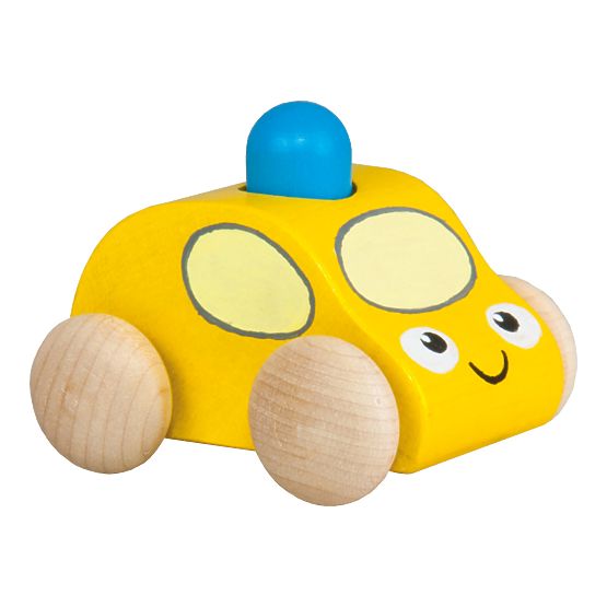 Squeaky Car with Beacon 1pc Yellow