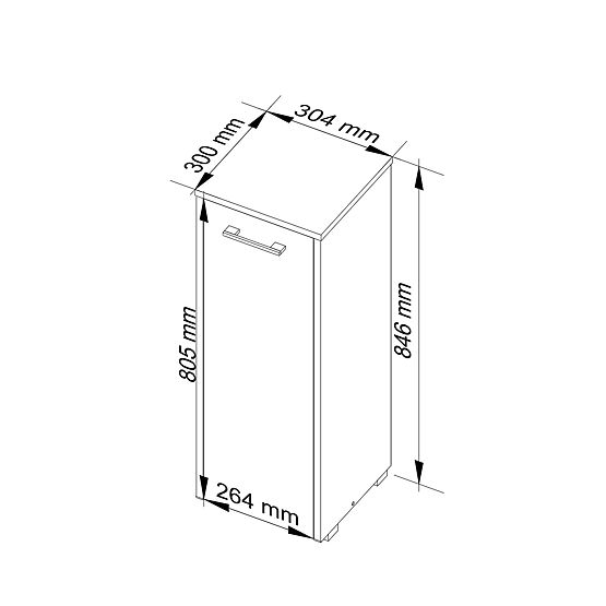 STANDING BATHROOM CABINET FIN S30 1D WHITE