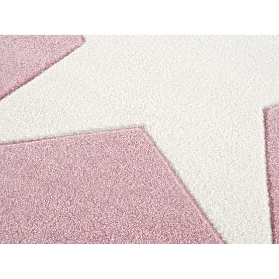 STAR Children's Rug - Pink/White