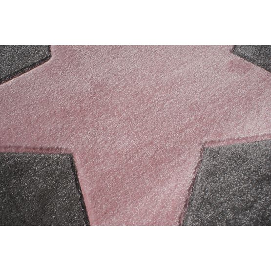 STAR Children's Rug - Silver-Grey/Pink
