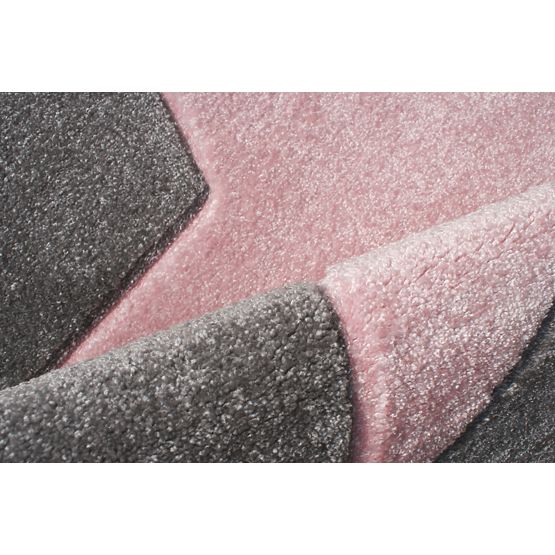 STAR Children's Rug - Silver-Grey/Pink