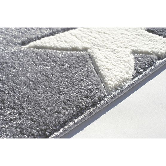 STARS Silver-Grey/White Children's Rug