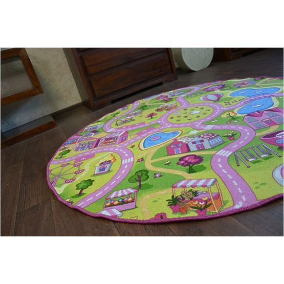 Sweet Town Round Children's Rug