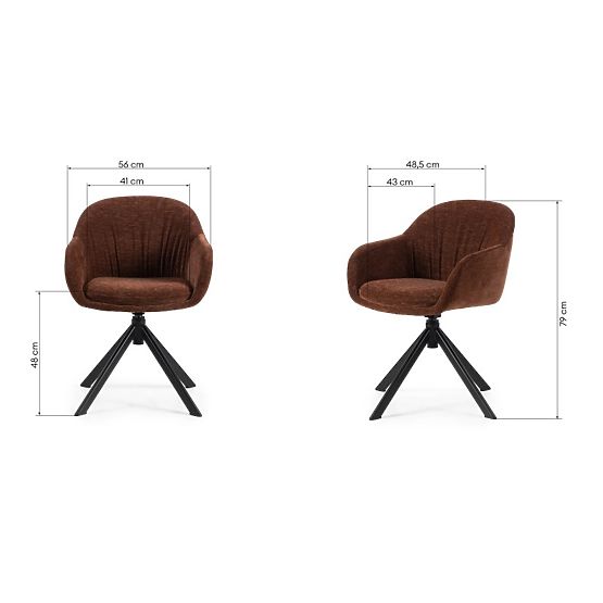 Swivel Chair Kairo, Brown-Red