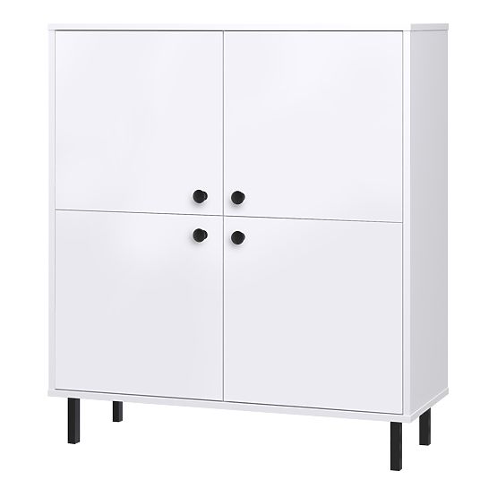 Tall Four-Door Chest of Drawers Venus White Loft